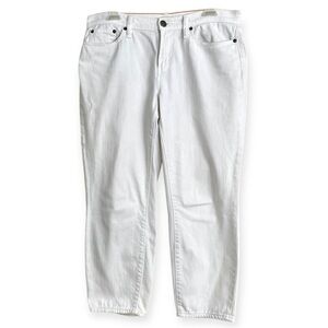 J. Crew Stretch White Denim Cropped Jeans Size 30 Summer Basic Neutral